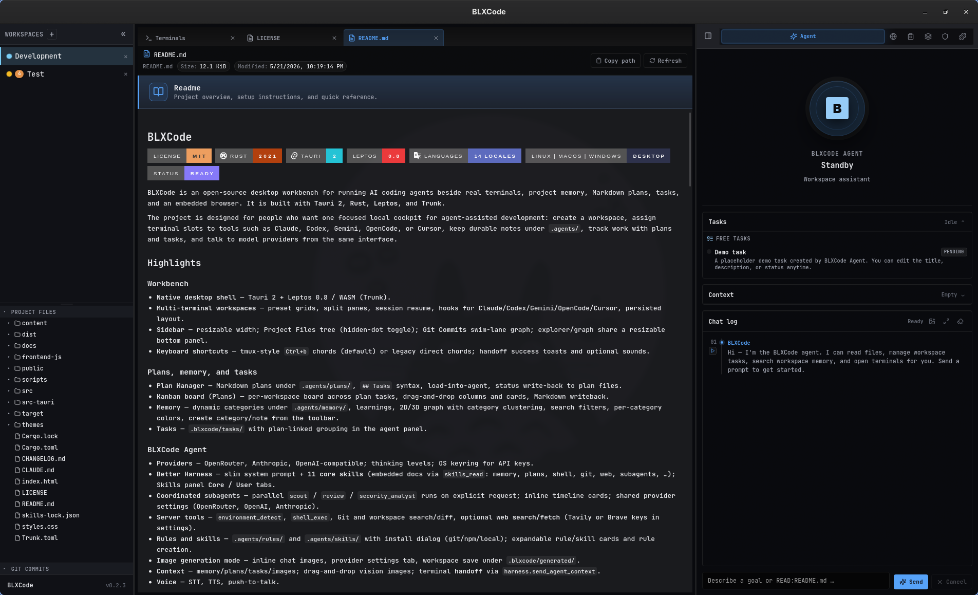 README.md file preview with the Readme hero banner above the rendered Markdown body